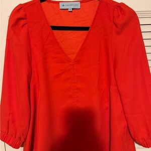 Tuckernuck Red Puff Sleeve Blouse